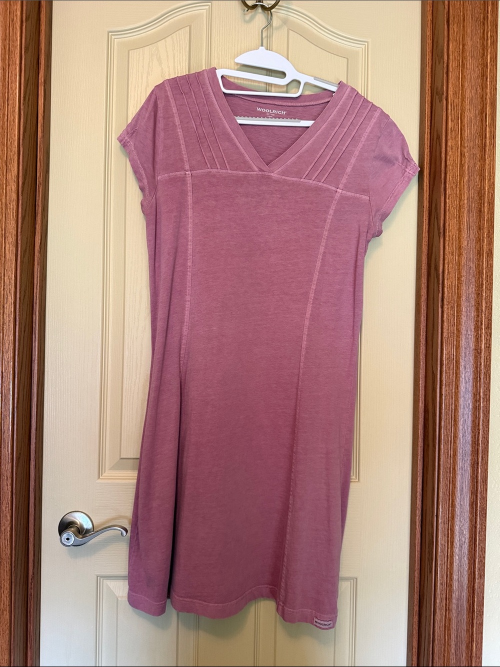 Woolrich Rose-Mauve V-Neck Midi Dress